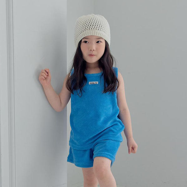 Multi Terry Tank Top Korean toddler tank top in cream made in Korea