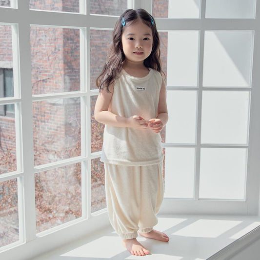 Multi Terry Jogger Pants Korean toddler pants in cream made in Korea