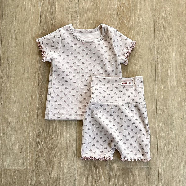 Bloom Wave Loungewear Korean infant loungewear in pink made in Korea