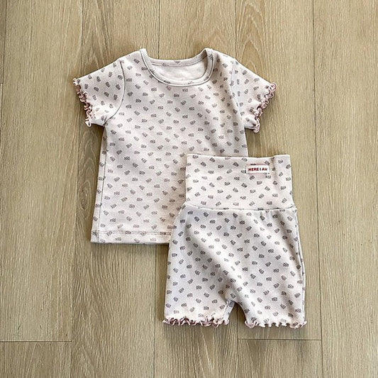Bloom Wave Loungewear Korean infant loungewear in pink made in Korea