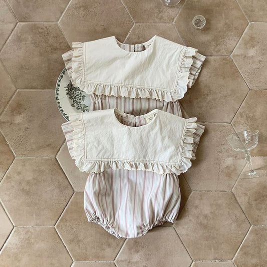 Cozy Ruffle Bodysuit Korean infant bodysuit in brown made in Korea