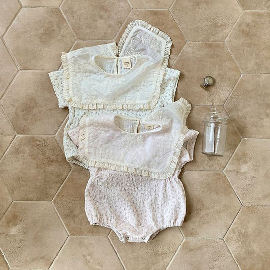 Stella Bodysuit Korean infant bodysuit in cream made in Korea