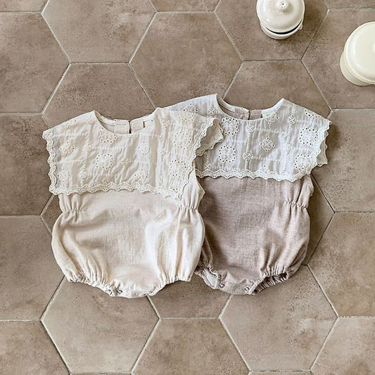Miyu Bodysuit Korean infant bodysuit in oatmeal made in Korea