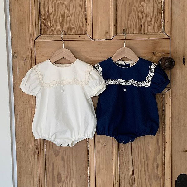 Pure Vina Bodysuit Korean infant bodysuit in white made in Korea