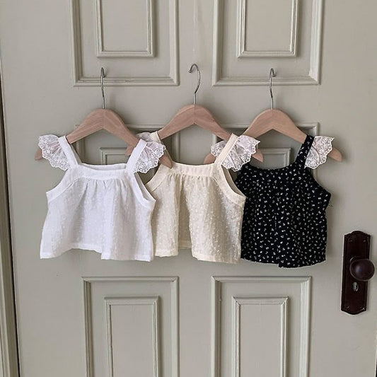 Leaf Blouse Korean infant blouse in white made in Korea