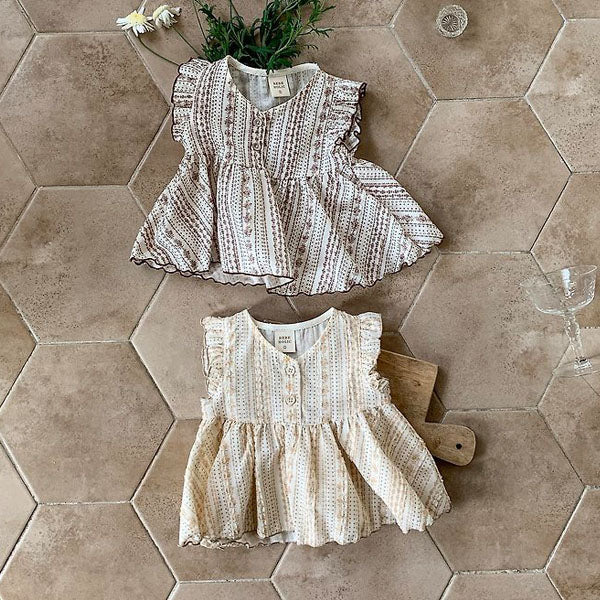 Dew Blouse Korean infant blouse in beige made in Korea