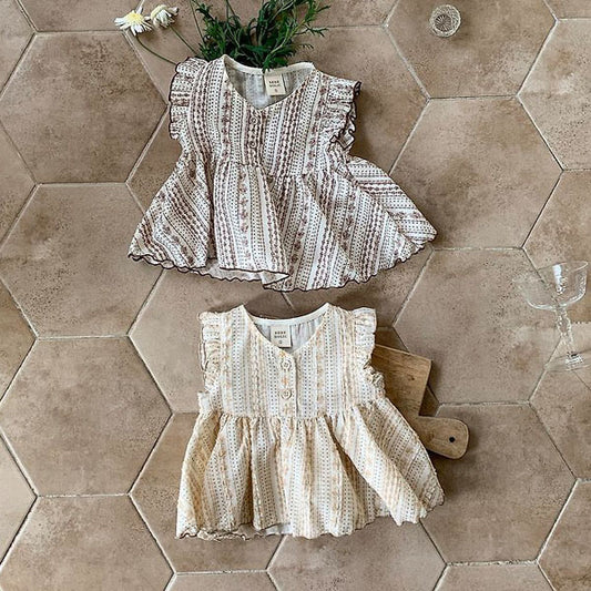 Dew Blouse Korean infant blouse in beige made in Korea