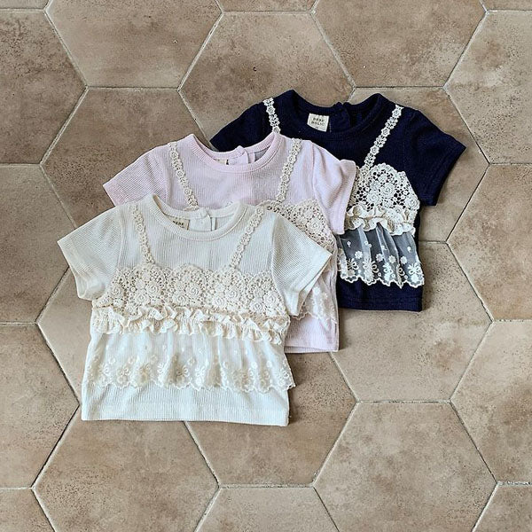 Vanilla Tee Korean infant t-shirt in cream made in Korea