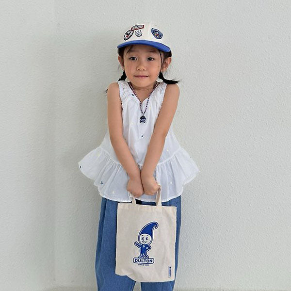 Heart Dot Blouse Korean toddler blouse in blue made in Korea