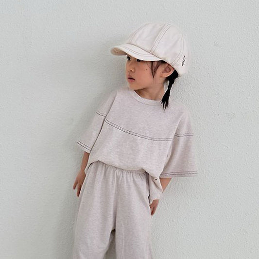 Stitch T-Shirt Korean toddler t-shirt in oatmeal made in Korea