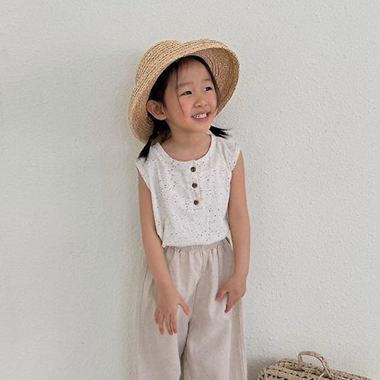 Soft Nep Tank Top Korean toddler tank top in ivory made in Korea