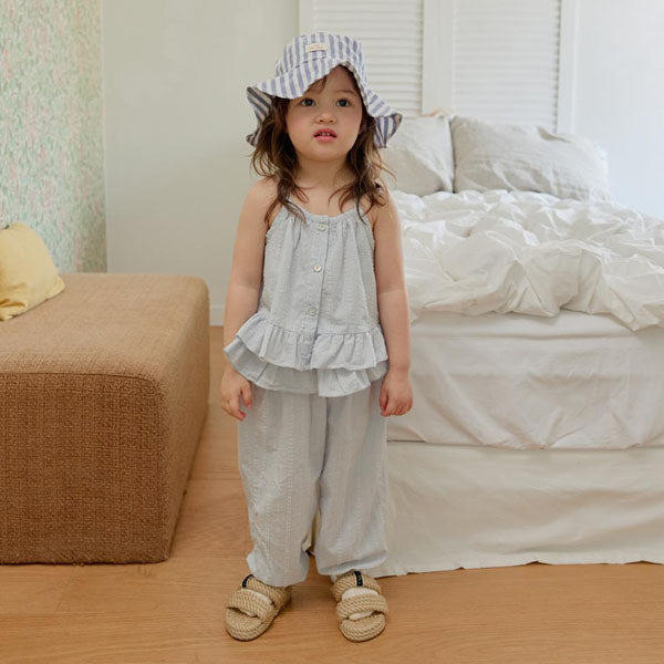 Ruffle Balloon-Fit Pants Korean toddler pants in ivory made in Korea