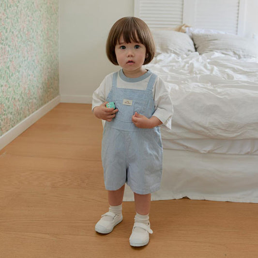Denim Overalls Korean toddler overall in medium blue made in Korea