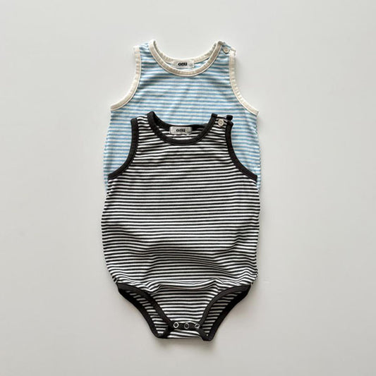 Bebe Ice Tank Top Bodysuit Korean infant bodysuit in sky blue made in Korea