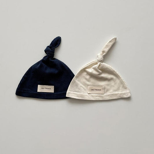 Bebe Ribbed Bonnet Korean infant accessory in ivory made in Korea