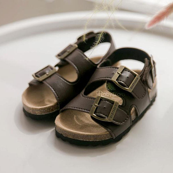 BK001 Cork Sandals Korean infant shoes in black made in Korea