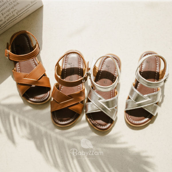 C111 Chuchu Sandals Korean infant shoes in silver made in Korea