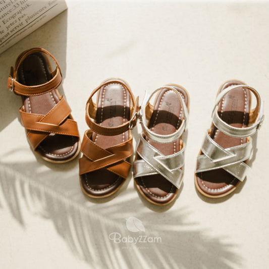 C111 Chuchu Sandals Korean infant shoes in silver made in Korea