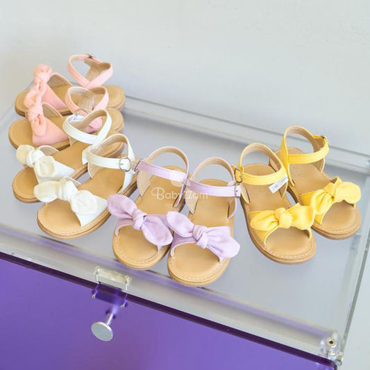 Y944 Ellen Cotton Sandals Korean infant shoes in white made in Korea