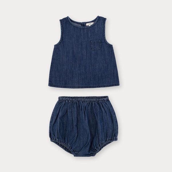 Bebe Hackney Bloomers Set Korean infant set in denim made in Korea