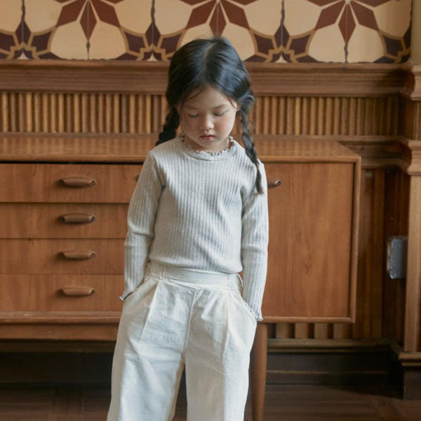 Sophie Mock Neck Tee Korean toddler t-shirt in cream made in Korea