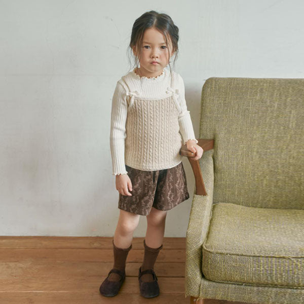 Ivy Corduroy Shorts Korean toddler shorts in beige made in Korea