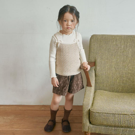 Ivy Corduroy Shorts Korean toddler shorts in beige made in Korea