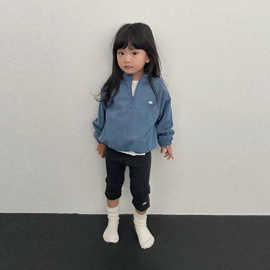 Ribbed Capri Leggings Korean toddler pants in oatmeal made in Korea