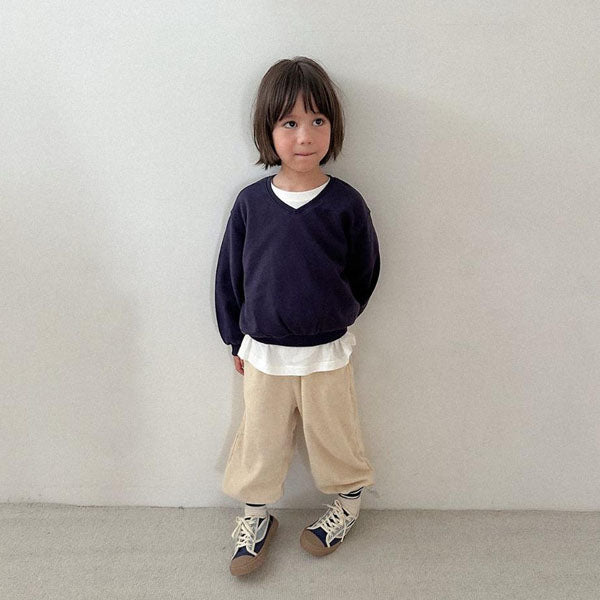 Sand Terry Jogger Pants Korean toddler pants in cream made in Korea