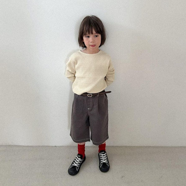 Stitch Bermuda Shorts Korean toddler shorts in cream made in Korea
