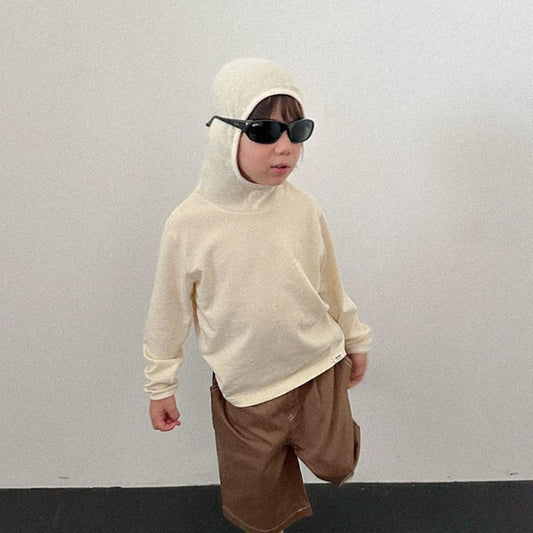 Fobi Hoodie Korean toddler sweater in cream made in Korea