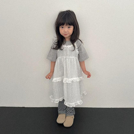 Floral Dress Korean toddler dress in white made in Korea