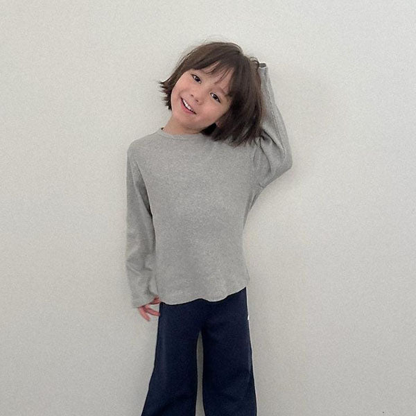 Hug Ribbed Tee Korean toddler t-shirt in ivory made in Korea