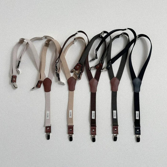 Essential Suspenders Korean toddler accessory in cream made in Korea