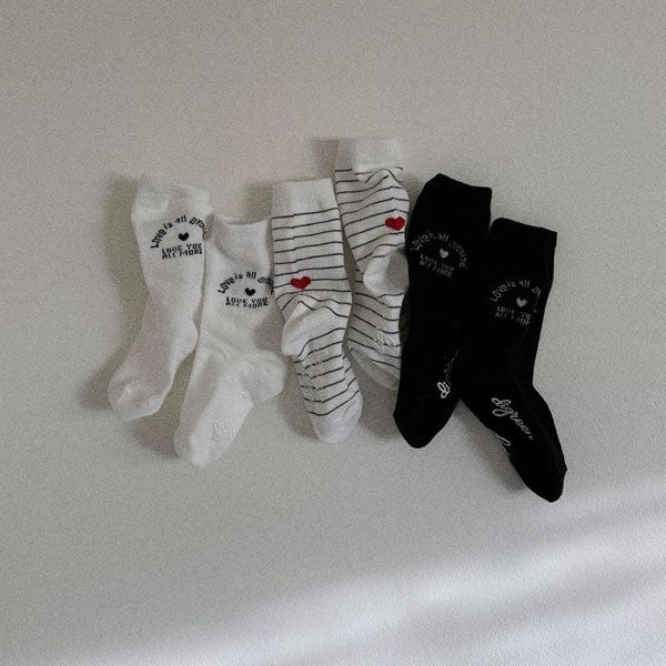 Love Socks Korean toddler accessory in set made in Korea