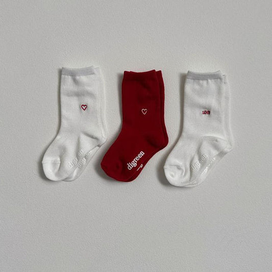Heart Socks Korean toddler accessory in set made in Korea