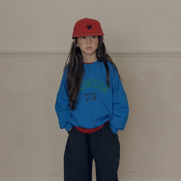 Frontier Sweatshirt Korean toddler sweater in blue made in Korea