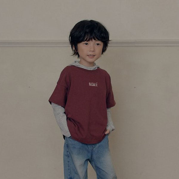 Jacqueline Tee Korean toddler t-shirt in wine made in Korea