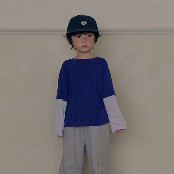 Mains Tee Korean toddler t-shirt in check pink made in Korea