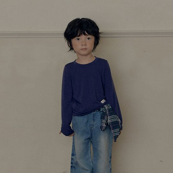 Label Tee Korean toddler t-shirt in purple made in Korea