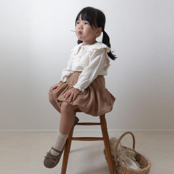Knit Balloon Skirt Korean infant skirt in beige made in Korea