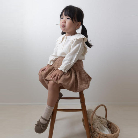 Knit Balloon Skirt Korean infant skirt in beige made in Korea