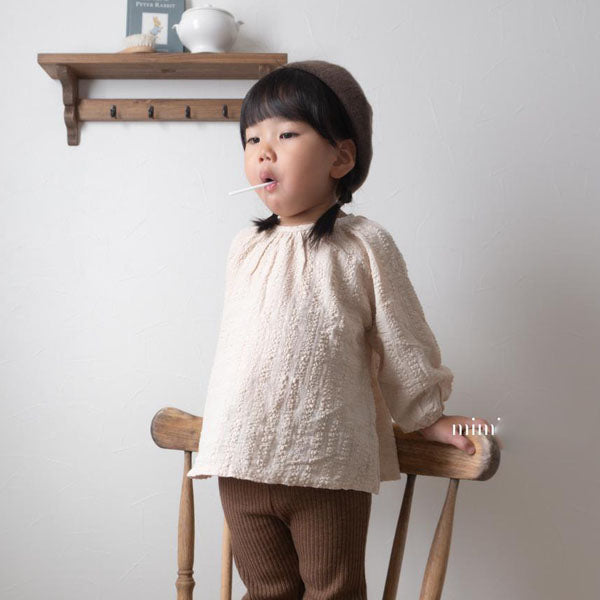 Raglan Blouse Korean infant t-shirt in ivory made in Korea