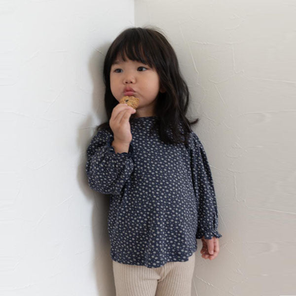 Polly Collar Tee Korean infant t-shirt in cream made in Korea