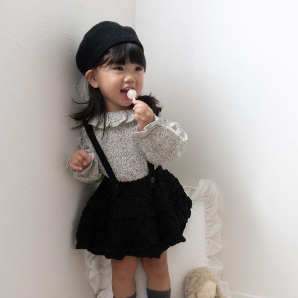 Pli Collar Blouse Korean infant blouse in beige made in Korea