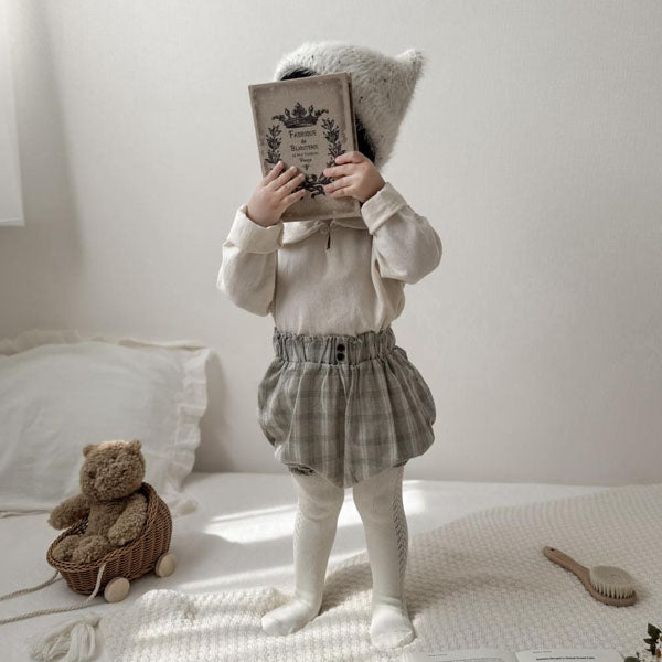 Ginger Ruffle Bloomers Korean infant bloomer in green made in Korea
