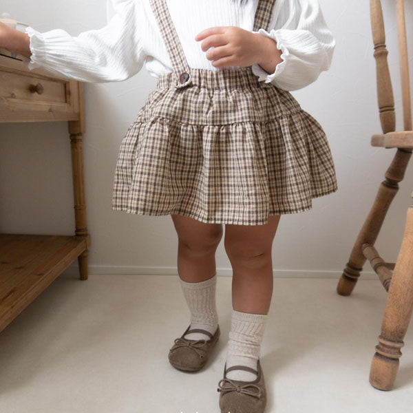 Rona Tiered Skirt Korean infant skirt in beige made in Korea