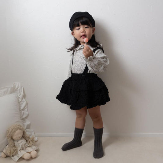 Saon Tiered Skirt Korean infant skirt in ivory made in Korea