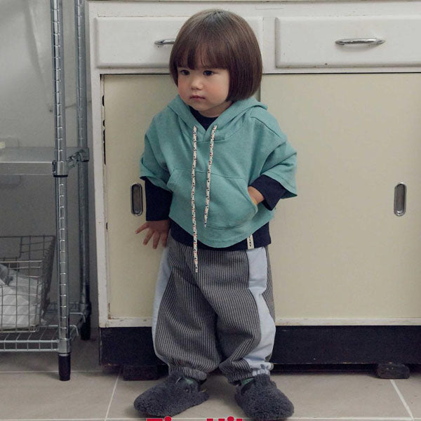 Buddy Stripe Jogger Pants Korean toddler pants in charcoal made in Korea