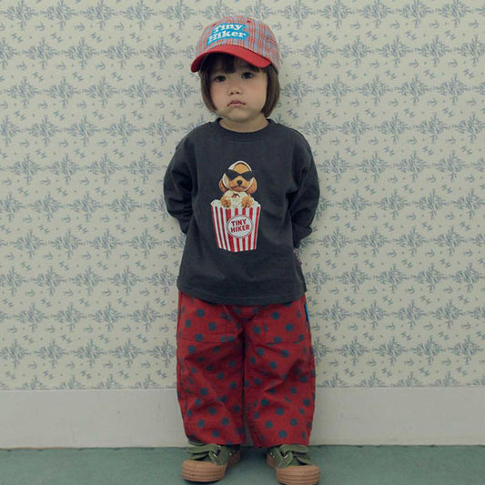 Pong Pong Pocket Pants Korean toddler pants in red made in Korea